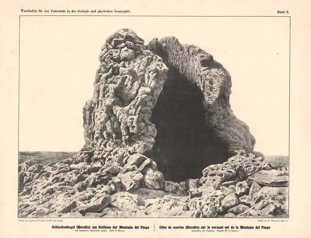 Schlackenkegel Hornito Am Ostfusse Der Montana Del Fuego Auf Lanzarote Canarische Inseln Wall Art by O. Simony - High-Resolution Digital Print