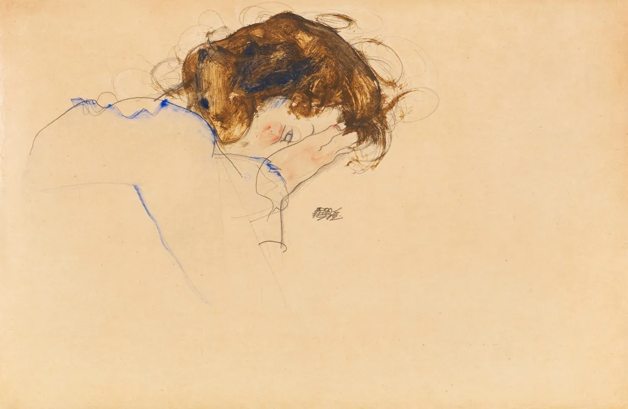 Schlafende Wall Art by Egon Schiele - High-Resolution Digital Print
