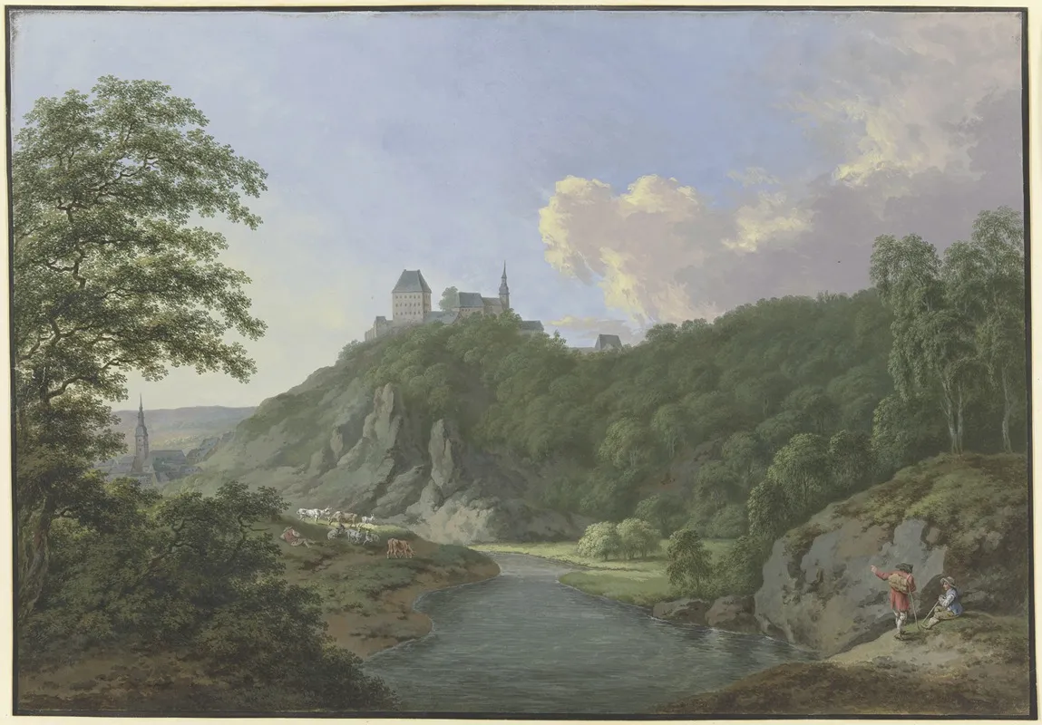 Schlos Zu Hirschberg An Der Saale Im Voigtland Wall Art by Johann Albrecht Friedrich Rauscher - High-Resolution Digital Print