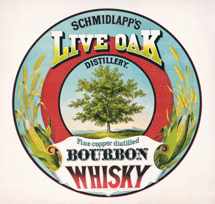 Schmidlapps Live Oak Distillery Fine Copper Distilled Bourbon Whisky Wall Art by Ehrgott &amp; Krebs - High-Resolution Digital Print