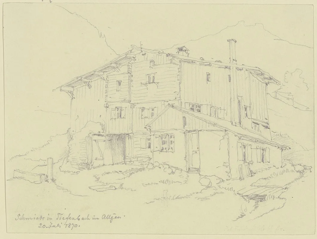 Schmiede In Tiefenbach Im Allgau Wall Art by Johann Friedrich Hoff - High-Resolution Digital Print