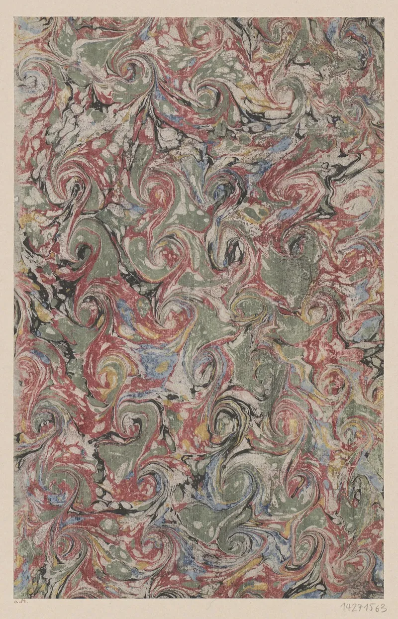 Schneckenmarmorpapier Aus Oevres De Cottart Paris 1686