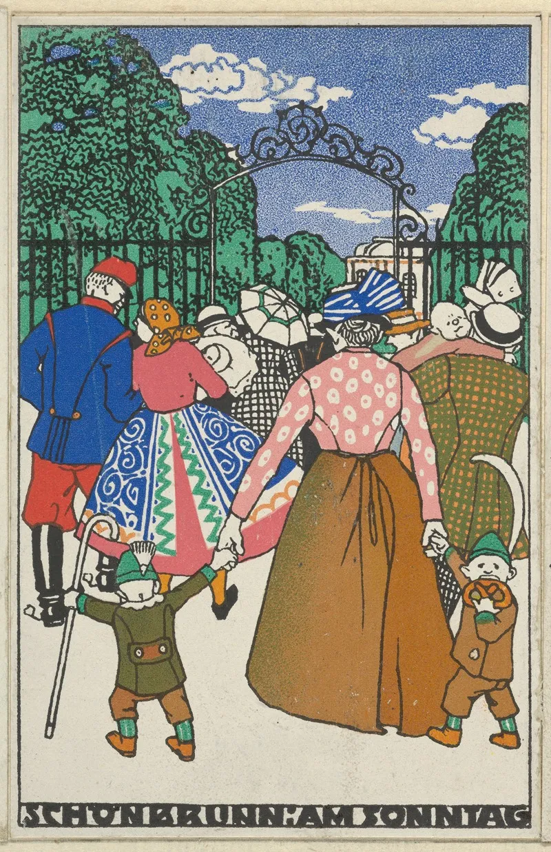 Schonbrunn On Sunday Schonbrunn Am Sonntag 2 Wall Art by Adalberta Kiessewetter - High-Resolution Digital Print