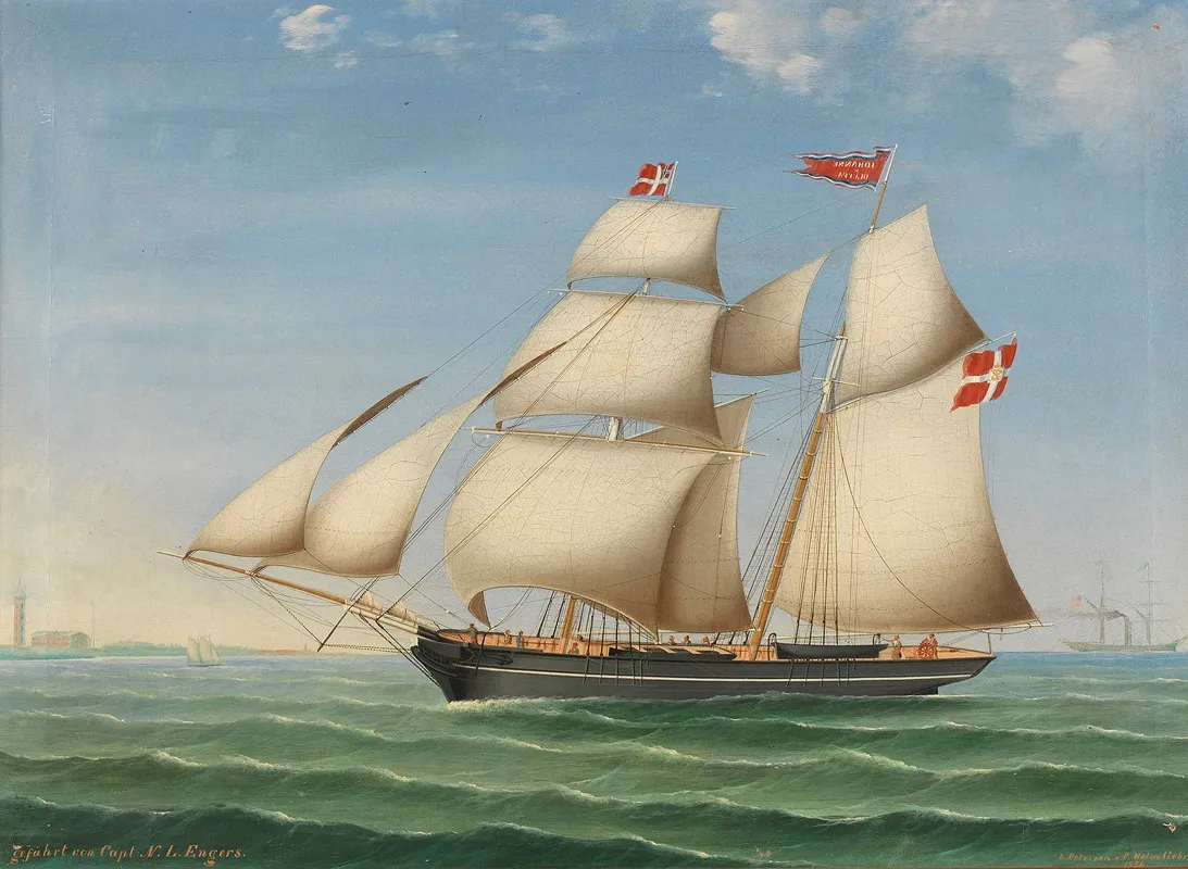 Schonerbrigg Johanne And Oluffa Gefuhrt Von Capt N L Engers Aus Altona Wall Art by Lorenz Petersen - High-Resolution Digital Print