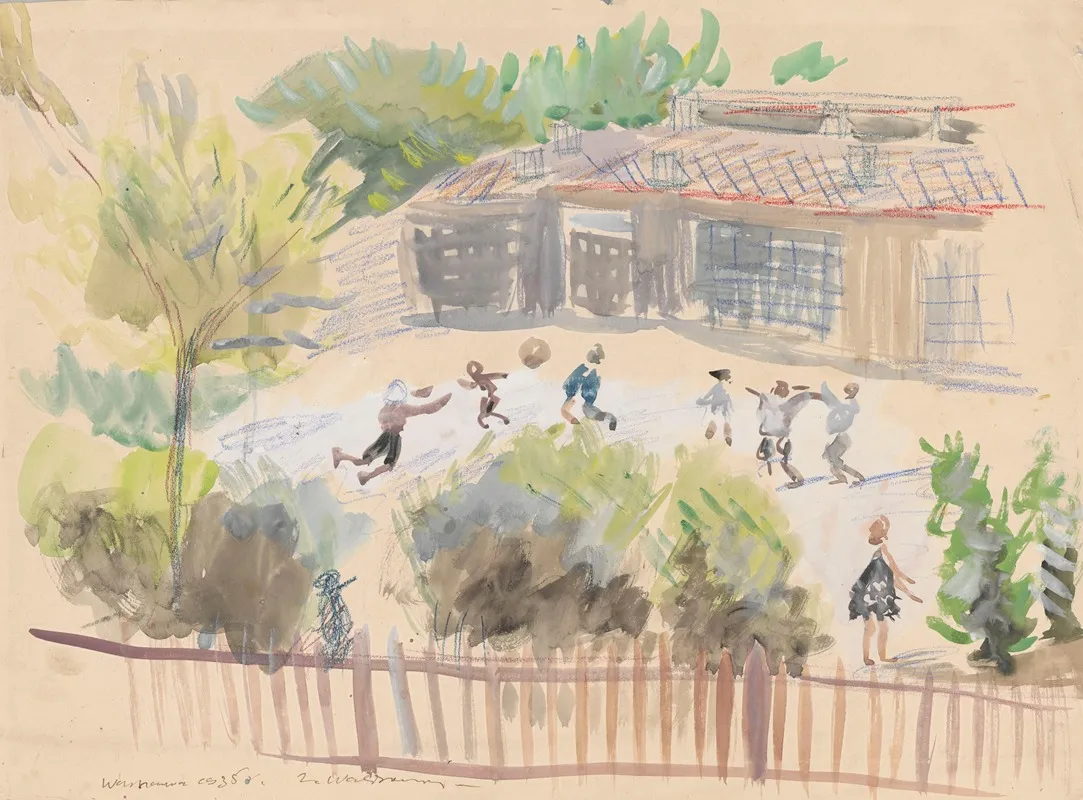 School Backyard Wall Art by Zygmunt Waliszewski - High-Resolution Digital Print