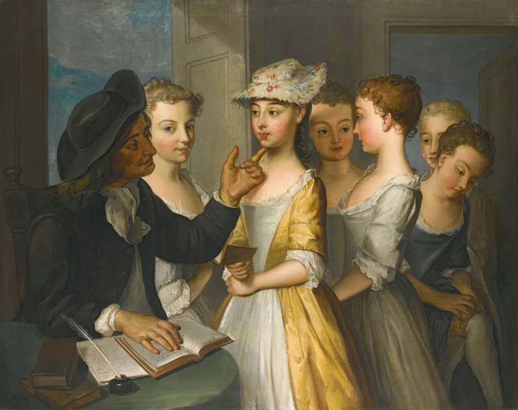 School For Girls Wall Art by Philippe Mercier - High-Resolution Digital Print