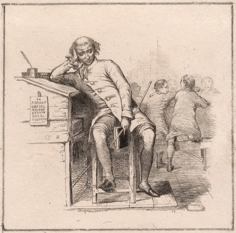 School Master In Classroom Wall Art by Richard Redgrave - High-Resolution Digital Print