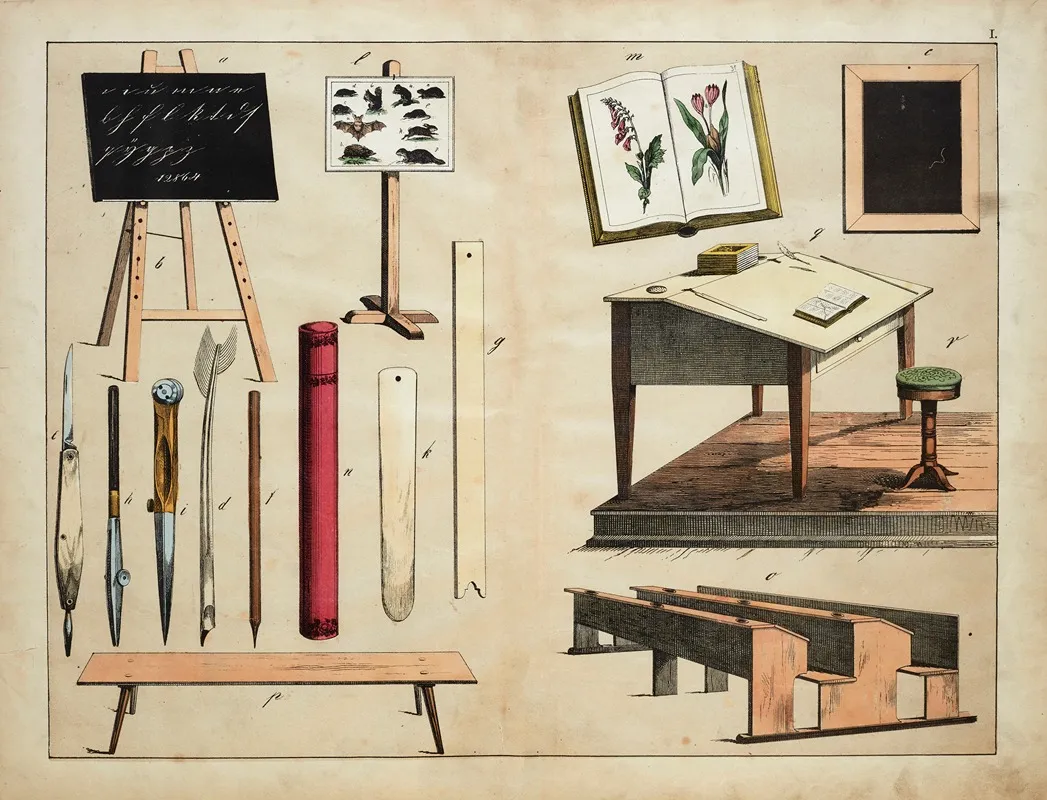 Schoolroom Furnishings Wall Art by D. Englert - High-Resolution Digital Print