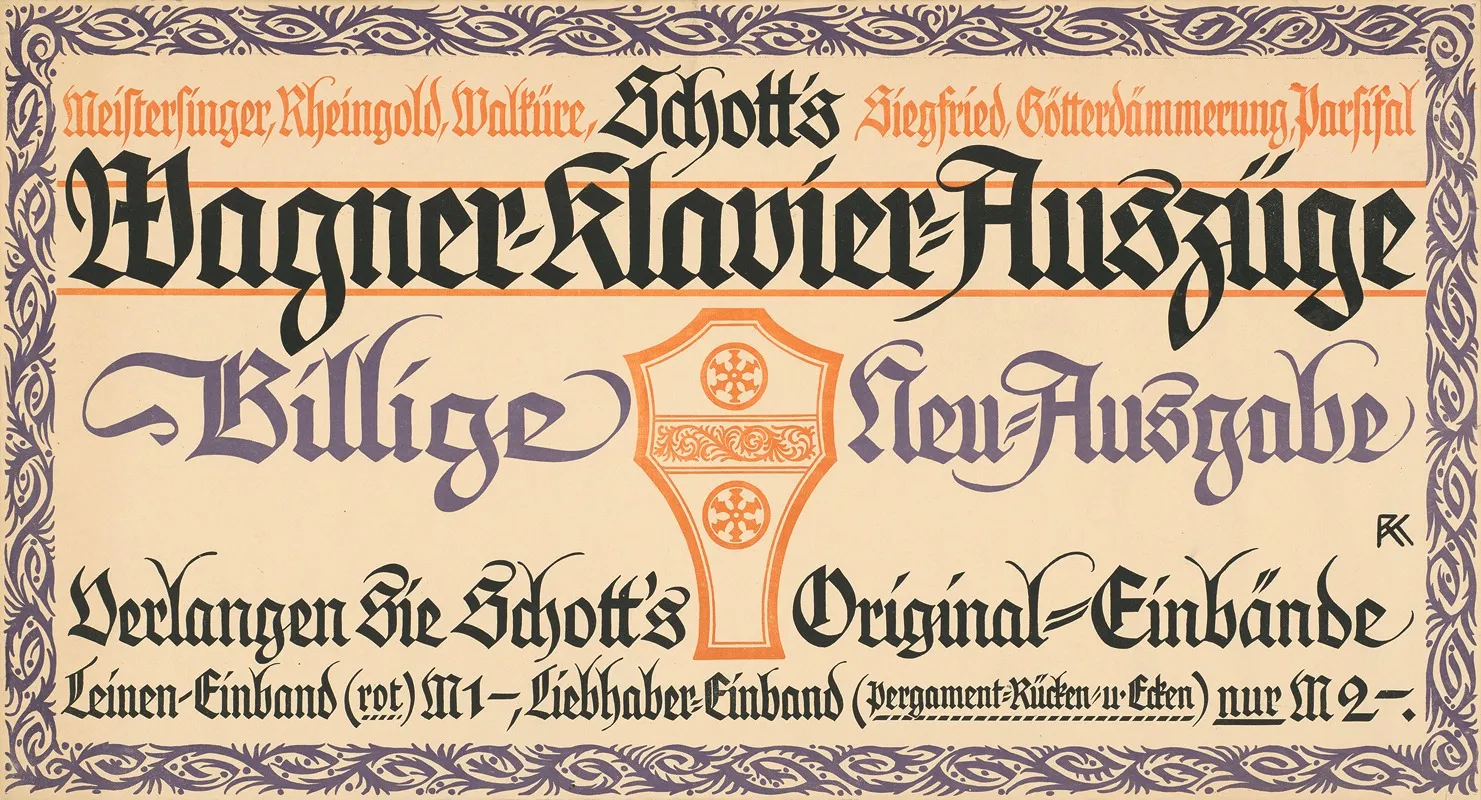 Schotts Wagner Klavier Auszuge Wall Art by Rudolf Koch - High-Resolution Digital Print