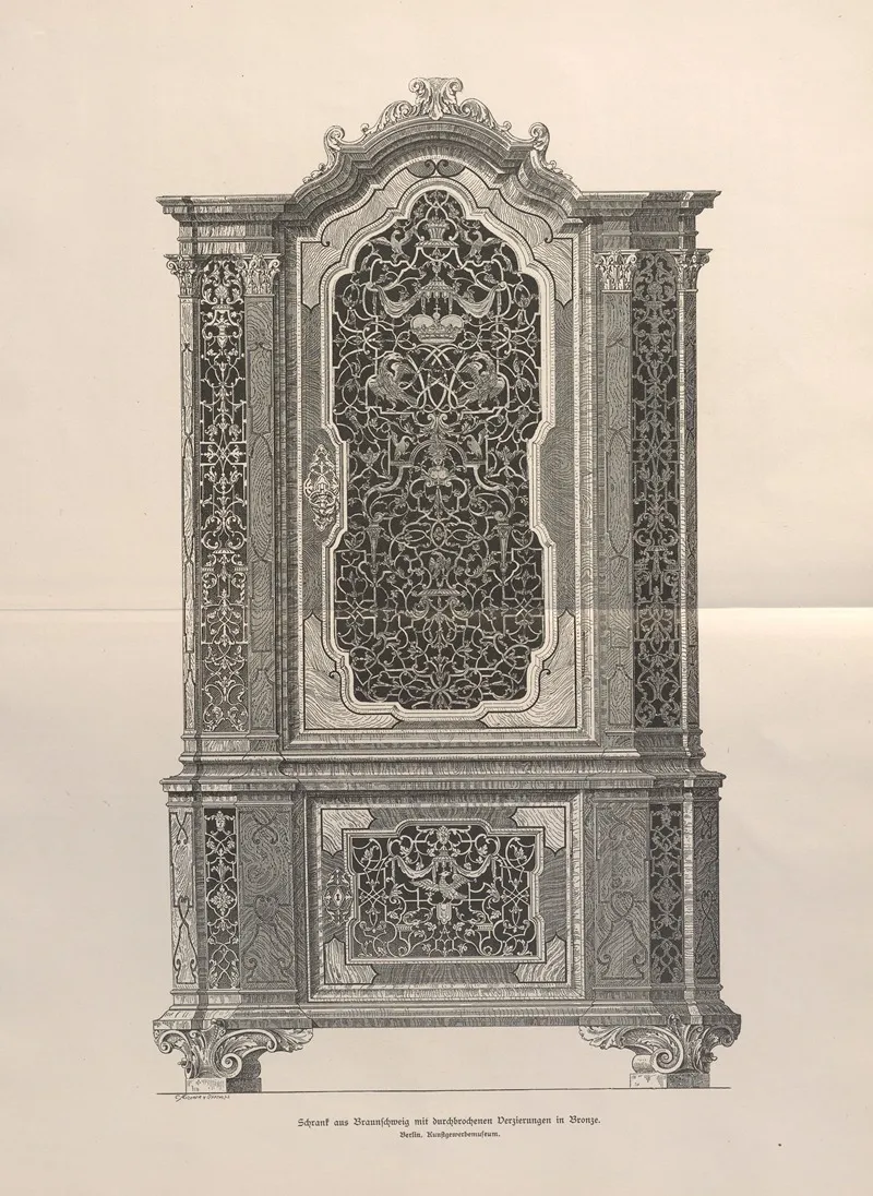 Schrank Aus Braunschweig Mit Durchbrochenen Verzierungen In Bronze Wall Art by Jakob von Falke - High-Resolution Digital Print