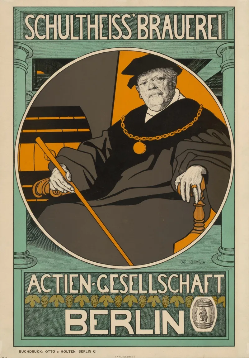 Schultheiss Brauerei Aktien Gesellschaft Berlin Wall Art by Karl Klimsch - High-Resolution Digital Print
