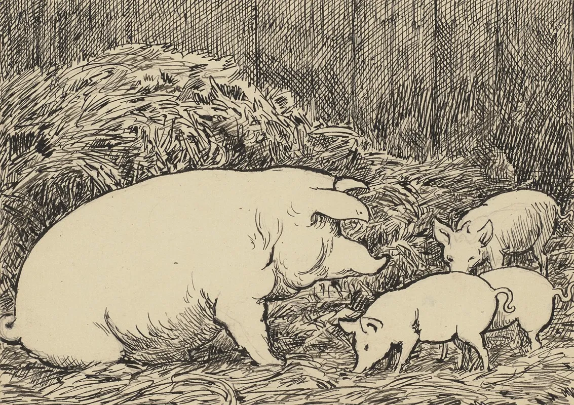 Schwein Wall Art by Hans Thoma - High-Resolution Digital Print