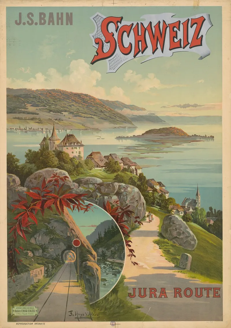 Schweiz J S Bahn Jura Route Wall Art by Frederic Hugo d’Alési - High-Resolution Digital Print