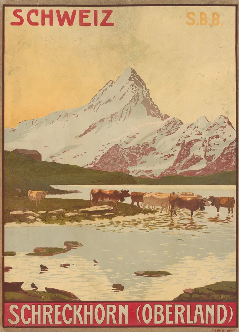 Schweiz Schreckhorn Oberland Wall Art by Plinio Colombi - High-Resolution Digital Print