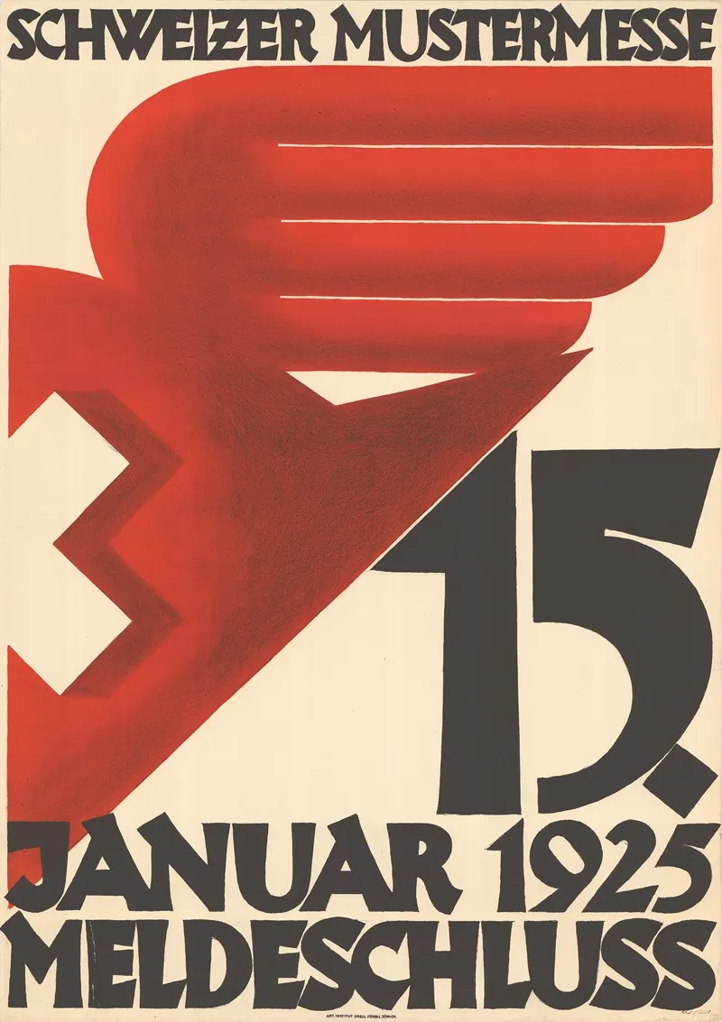 Schweizer Mustermesse 15 Januar 1925 Meldeschluss Wall Art by Robert Stöcklin - High-Resolution Digital Print