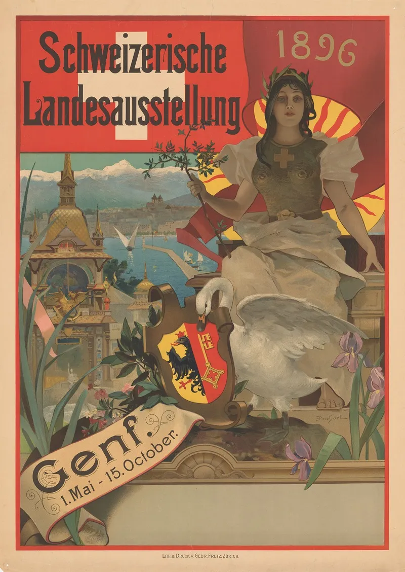 Schweizerische Landesausstellung 1896 Genf Wall Art by Émile-Auguste Pinchart - High-Resolution Digital Print