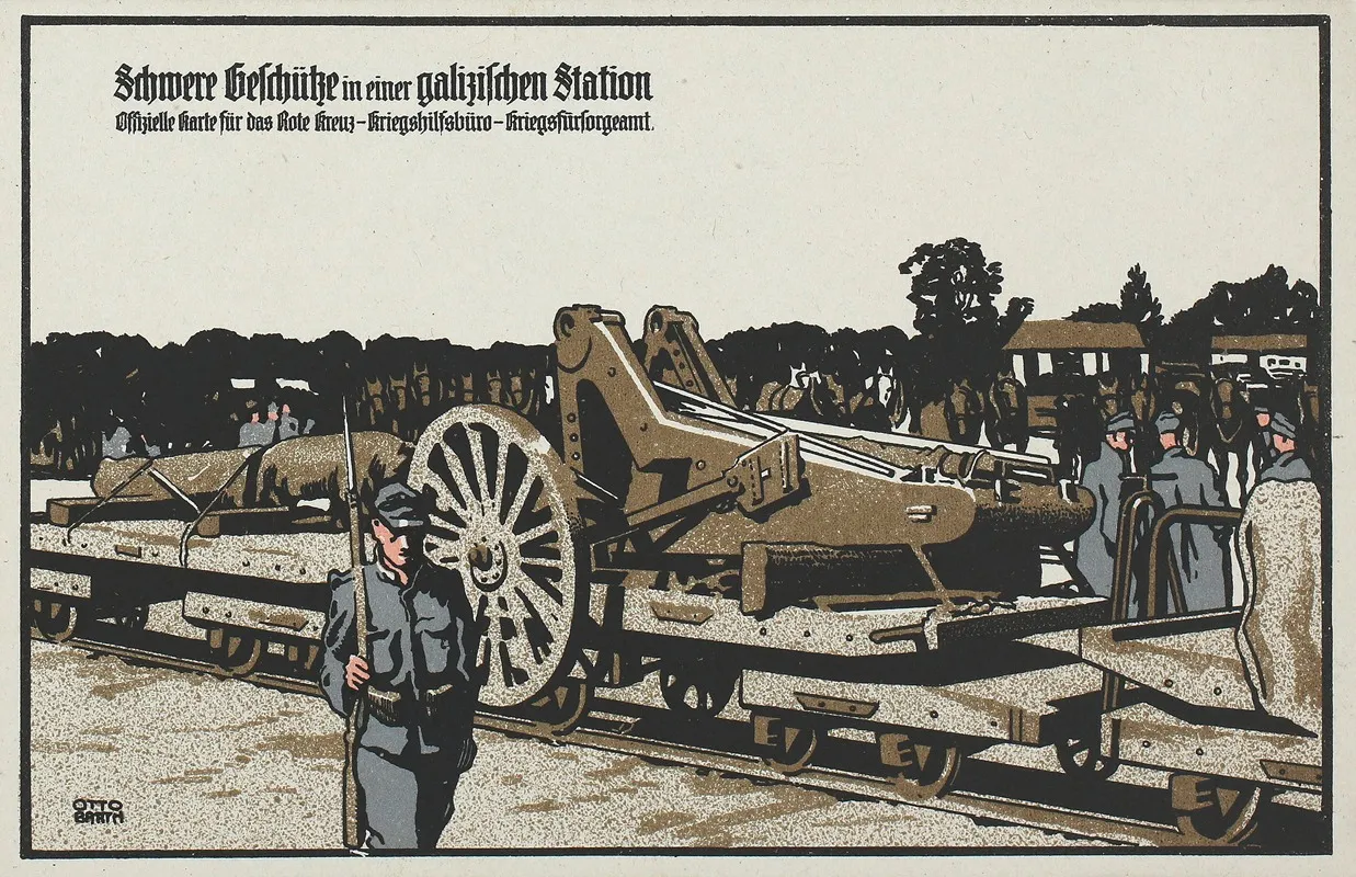 Schwere Geschutze In Einer Galizischen Station