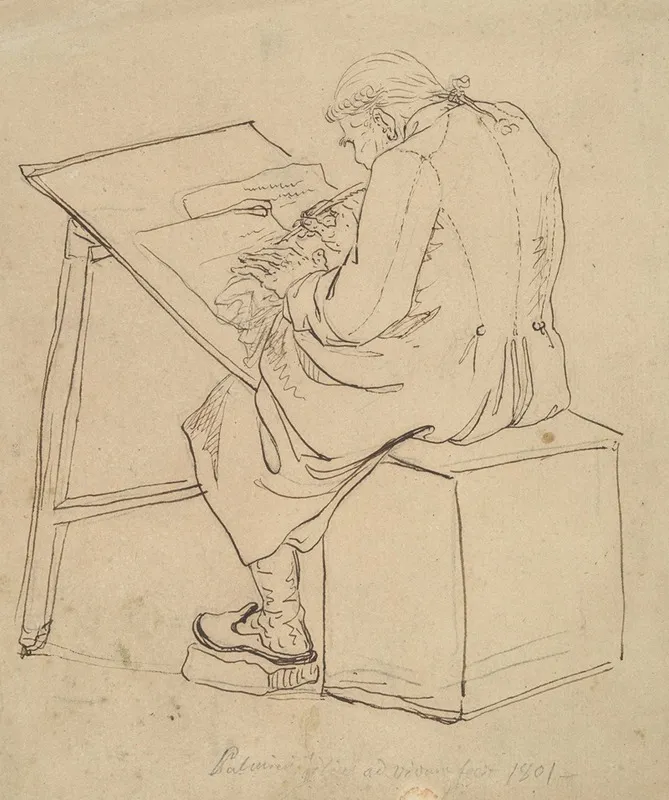 Scribe At Desk Wall Art by Pietro Palmieri the Younger - High-Resolution Digital Print