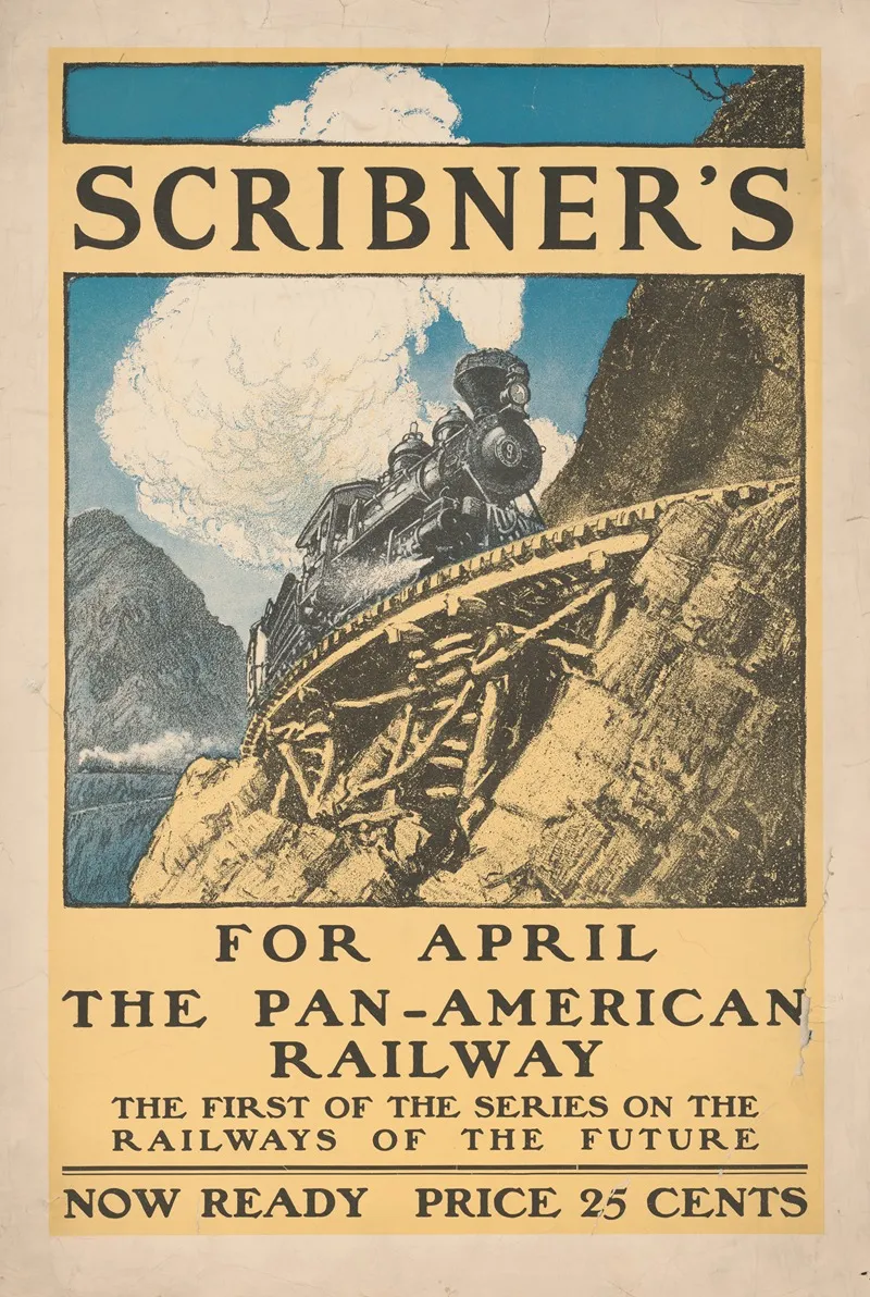 Scribners For April The Pan American Railway Wall Art by F.B. Masters - High-Resolution Digital Print
