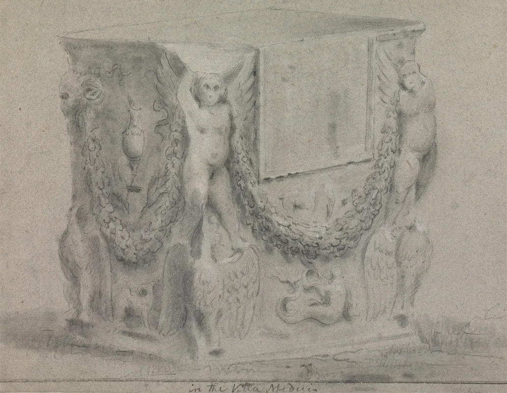 Sculpted Plinth In The Villa Medici
