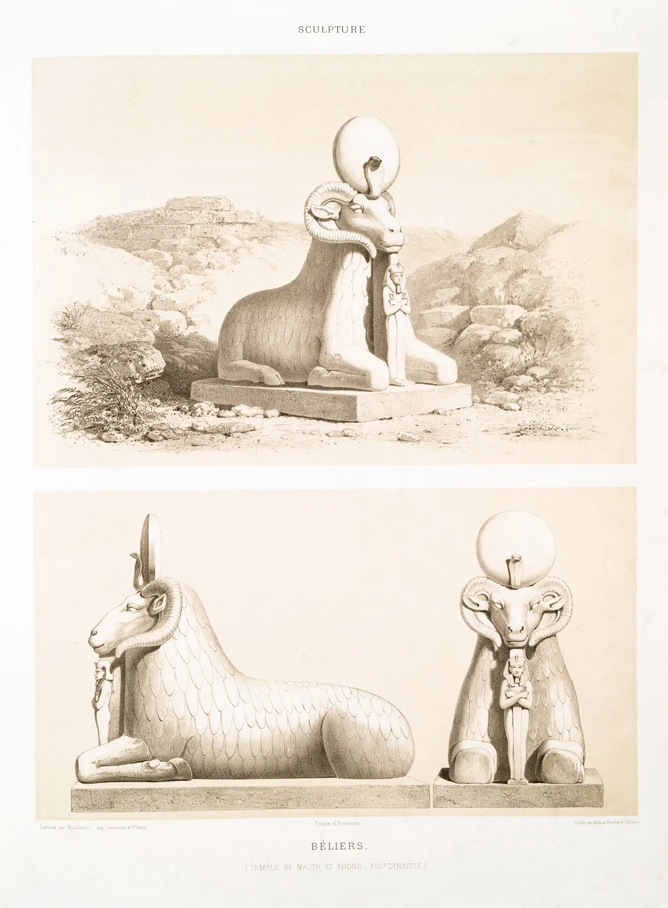 Sculpture Beliers Temple De Mauth Et Khons Xviiie Dynastie