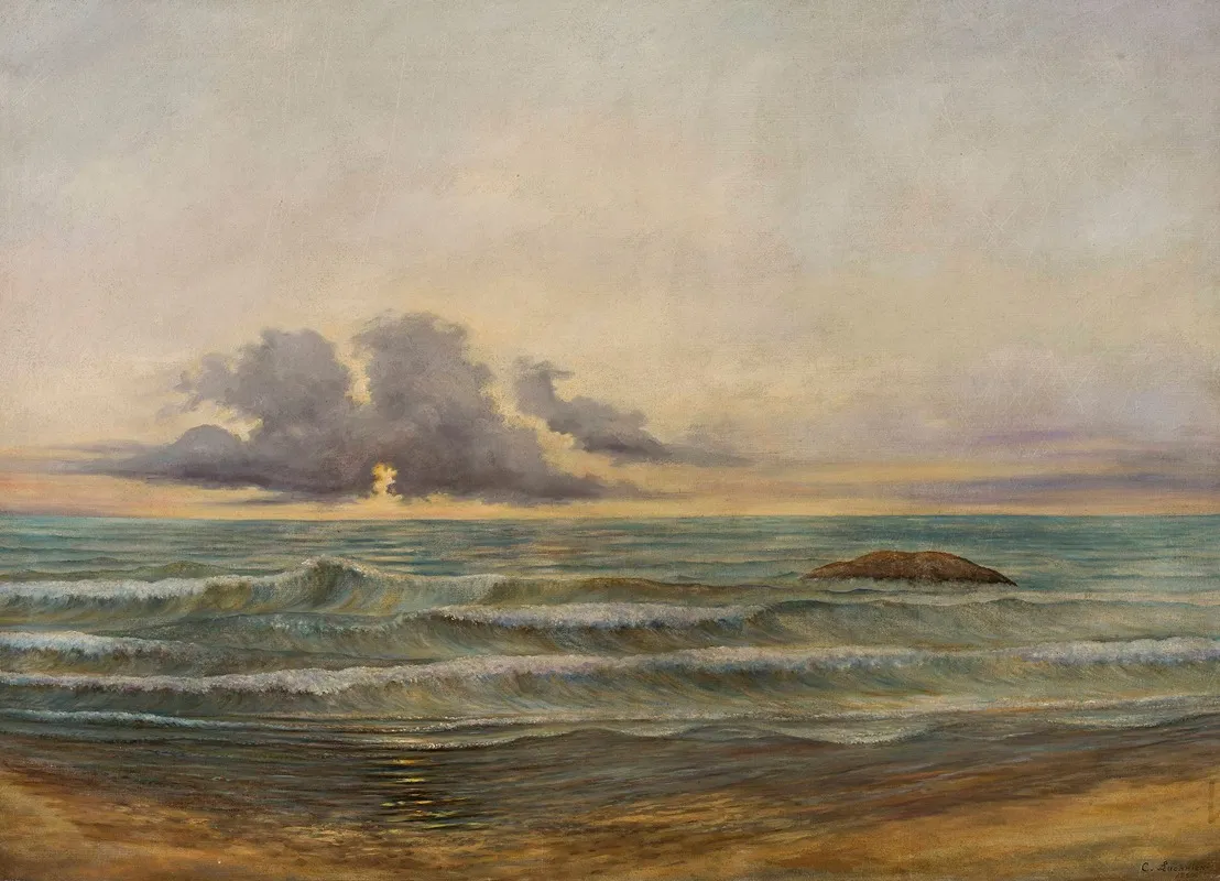 Sea At Biarritz Wall Art by Cyprian Lachnicki - High-Resolution Digital Print
