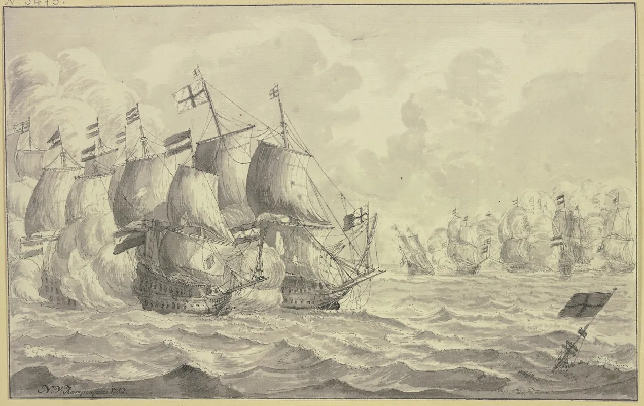 Sea Battle 3 Wall Art by N. V. Kampen - High-Resolution Digital Print