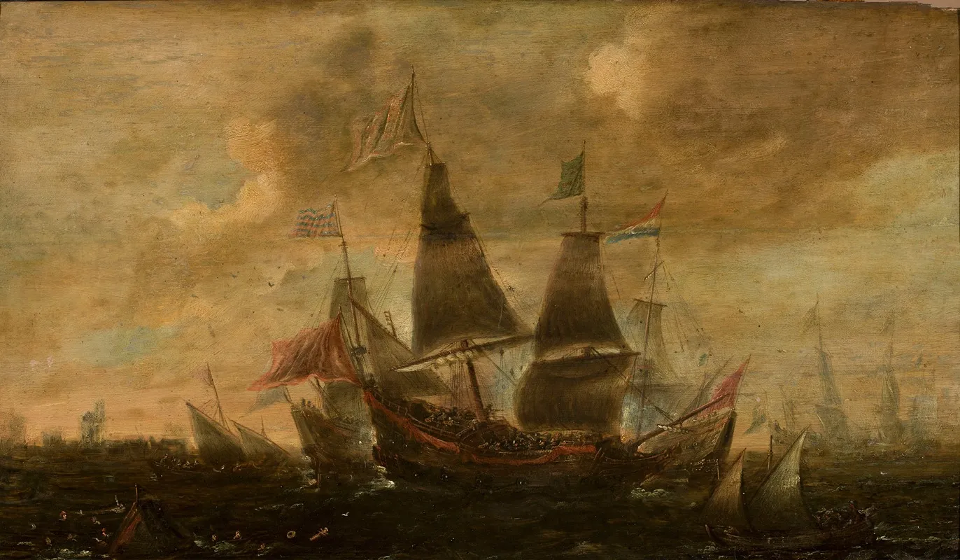 Sea Battle Wall Art by Aert Anthonisz - High-Resolution Digital Print