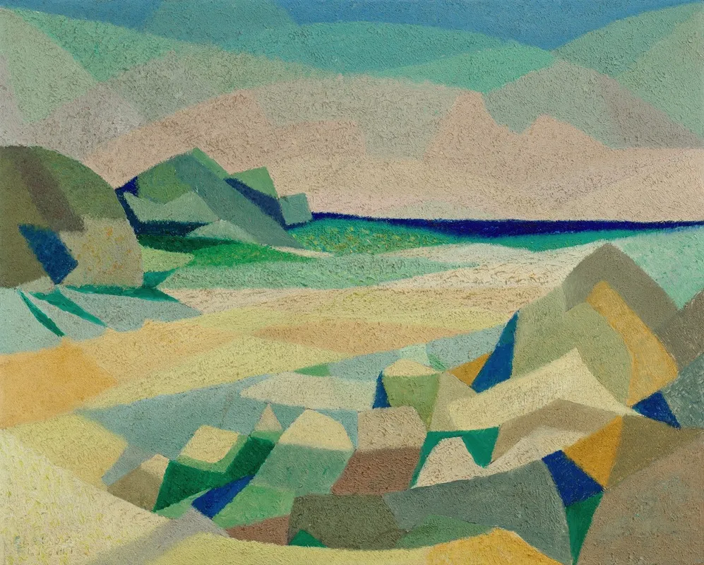 Sea Beach And Rocks Wall Art by Claude Flight - High-Resolution Digital Print
