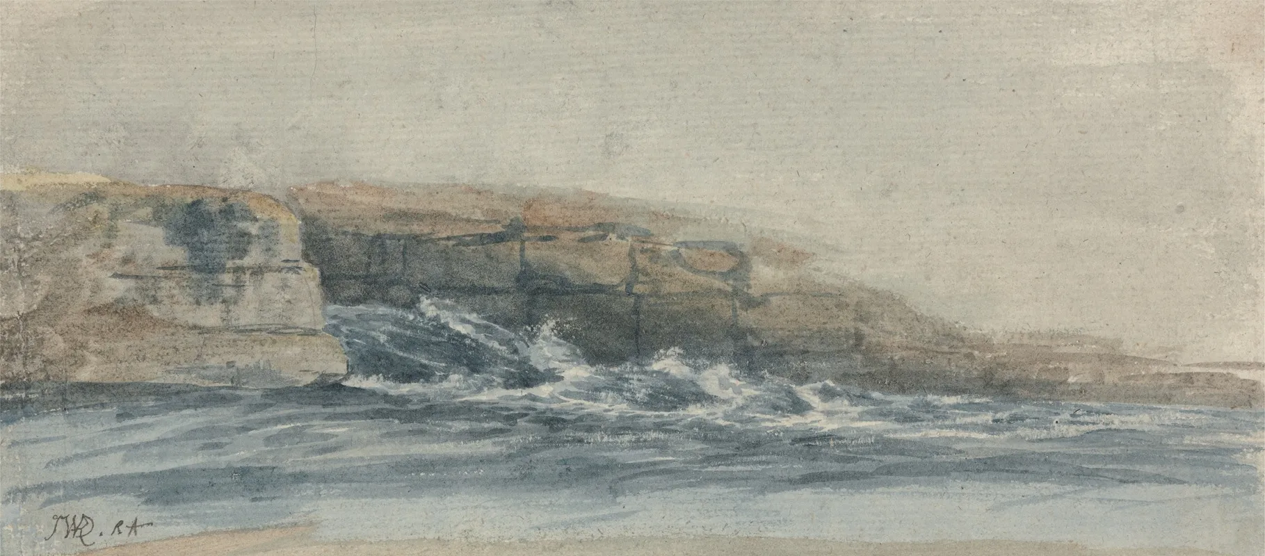 Sea Breaking On Stony Cliffs At Left Wall Art by James Ward - High-Resolution Digital Print