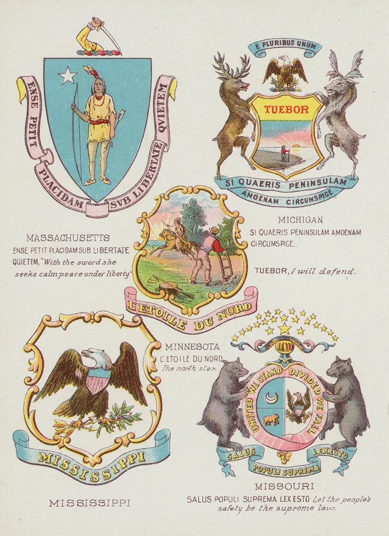 Seals And Coats Of Arms Of America Pl 07 Wall Art by Chase &amp; Sanborn - High-Resolution Digital Print