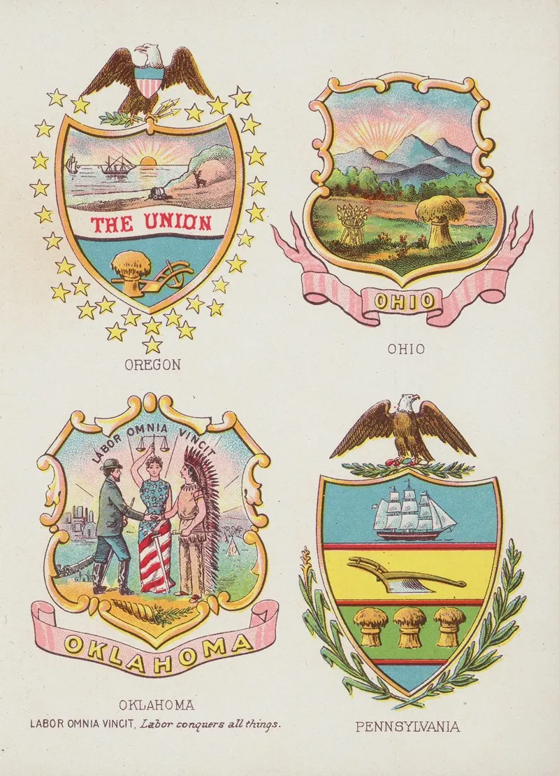 Seals And Coats Of Arms Of America Pl 10 Wall Art by Chase &amp; Sanborn - High-Resolution Digital Print