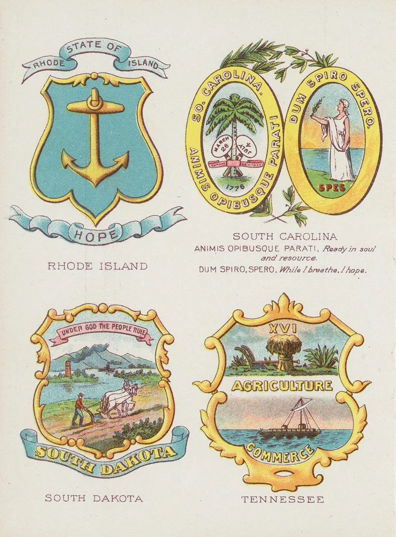 Seals And Coats Of Arms Of America Pl 11 Wall Art by Chase &amp; Sanborn - High-Resolution Digital Print