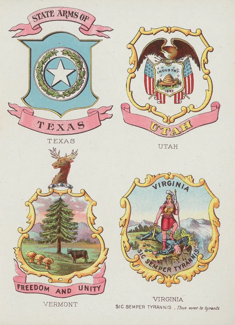 Seals And Coats Of Arms Of America Pl 12 Wall Art by Chase &amp; Sanborn - High-Resolution Digital Print