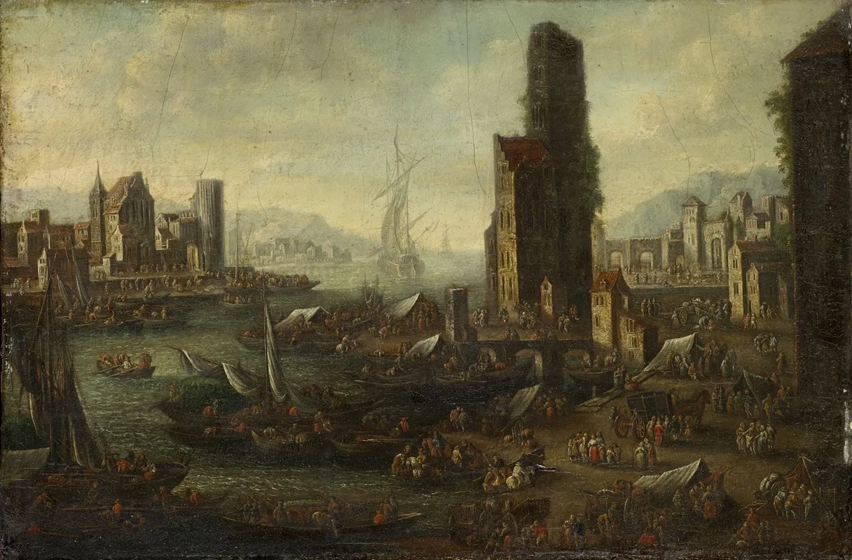Seaport Wall Art by Adriaen Frans Boudewijns - High-Resolution Digital Print
