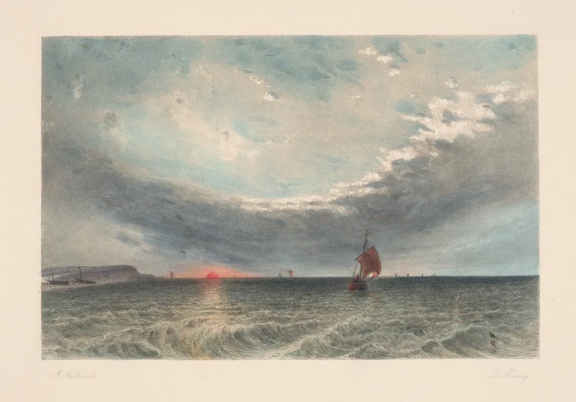Seascape At Sunset James Holland