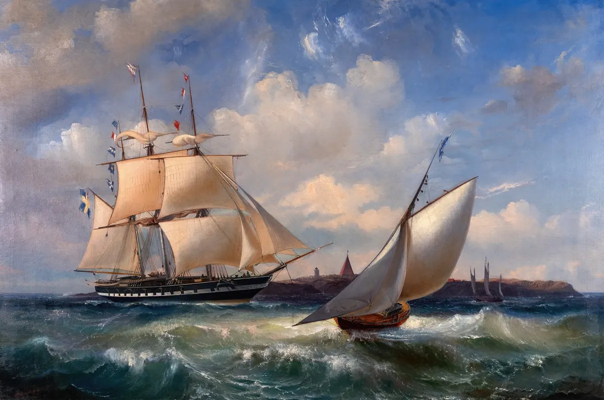Seascape Vinga Lighthouse Wall Art by Arnold Plagemann - High-Resolution Digital Print