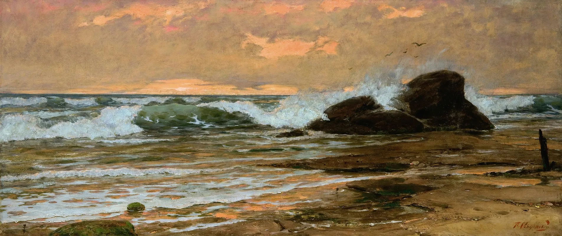 Seascape With Clear Sky Wall Art by Pavel Alexandrovich Svedomsky - High-Resolution Digital Print