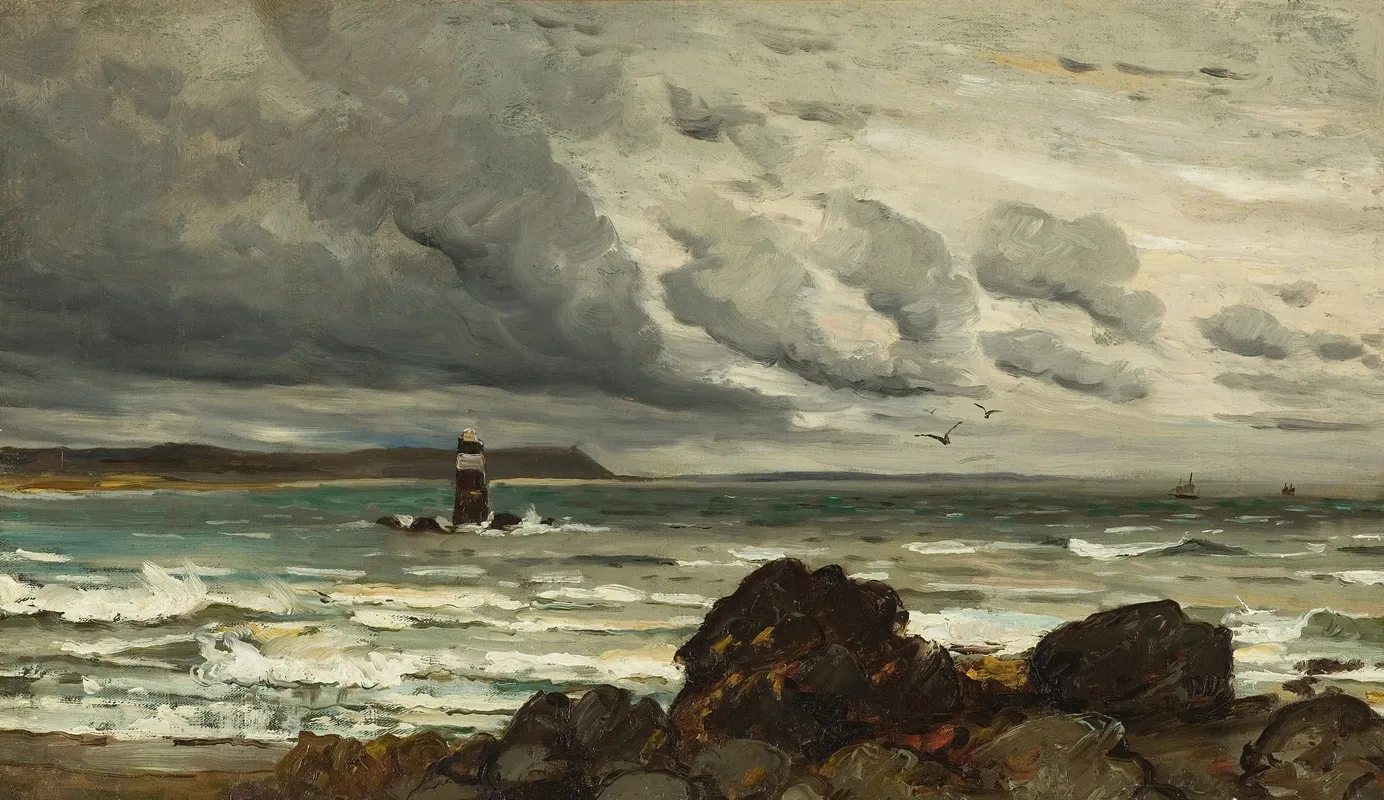Seascape With Lighthouse 2 Wall Art by Harry Chase - High-Resolution Digital Print