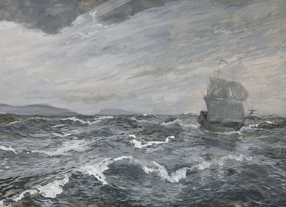 Seascape With Sailing Boat