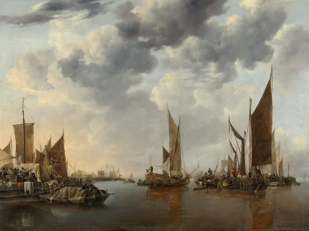 Seascape With Ships Wall Art by Jan van de Cappelle - High-Resolution Digital Print