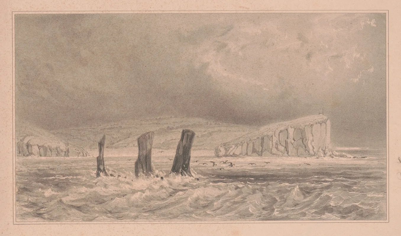Seascape With Three Pinnacles