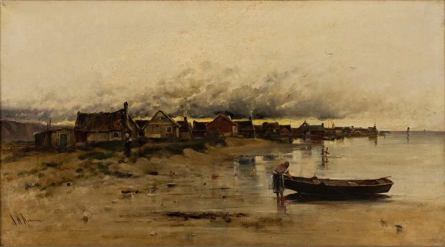 Seashore With Cottages