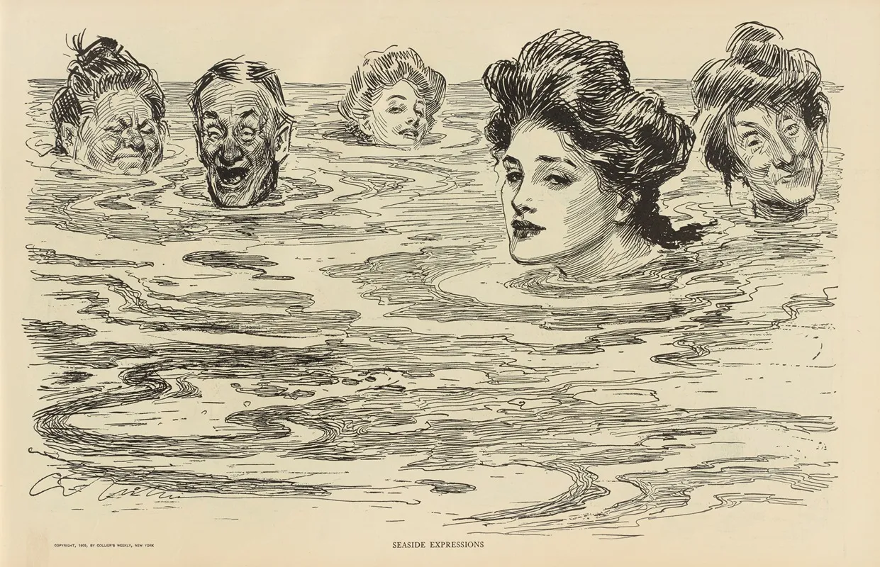 Seaside Expressions Wall Art by Charles Dana Gibson - High-Resolution Digital Print