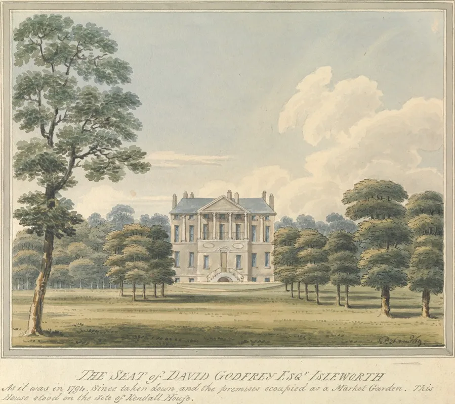 Seat Of David Godfrey Isleworth Middlesex Wall Art by Charles Tomkins - High-Resolution Digital Print