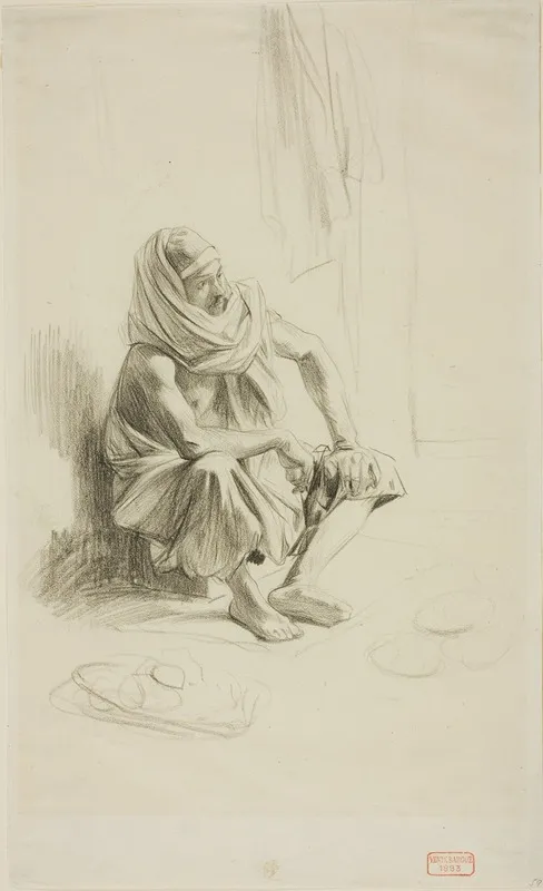 Seated Arab Wall Art by Charles Beale - High-Resolution Digital Print