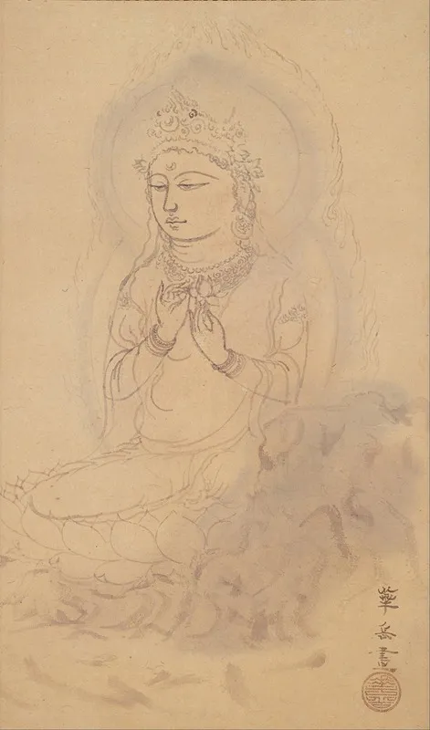 Seated Avalokiteshvara With Lotus Wall Art by Murakami Kagaku - High-Resolution Digital Print
