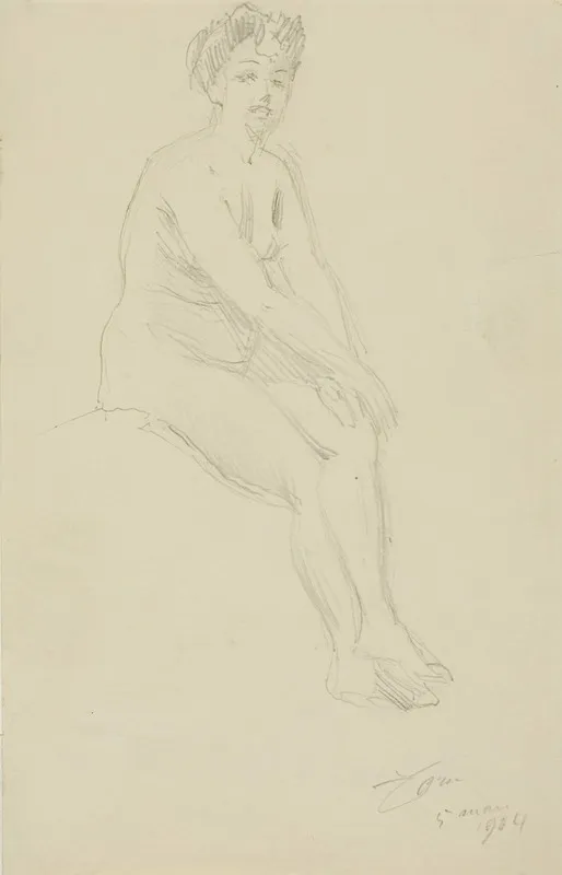 Seated Female Nude 16 Wall Art by Anders Zorn - High-Resolution Digital Print