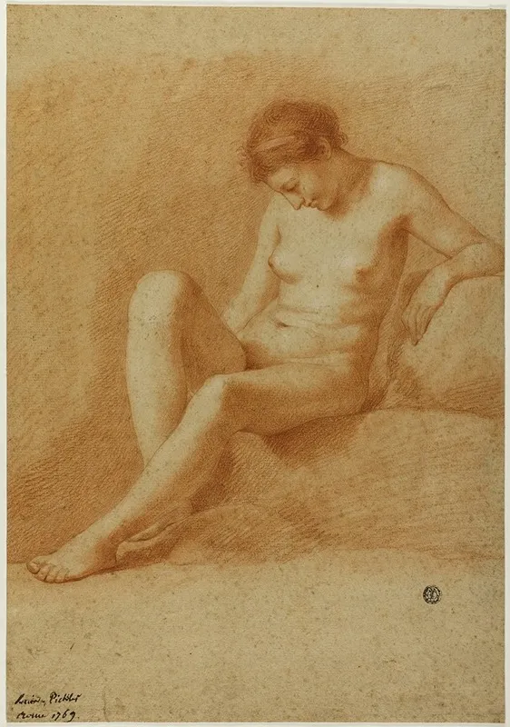 Seated Female Nude 17 Wall Art by Antonio Pichler - High-Resolution Digital Print