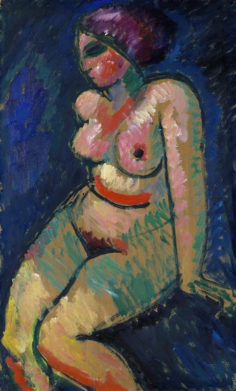 Seated Female Nude Wall Art by Alexej von Jawlensky - High-Resolution Digital Print